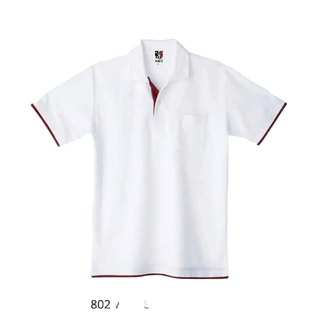 Polo Ts- 00195-Bypdf 802.White X Burgundy Shirts & Tops
