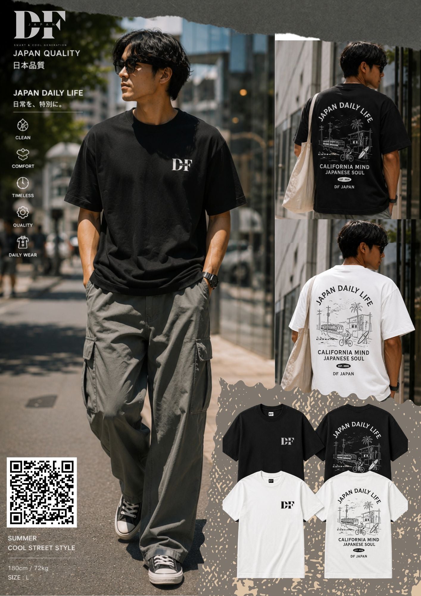 Daily Life Graphic Tee - DFJAPAN  - TS DLGT01DF - Dir's Factory Store