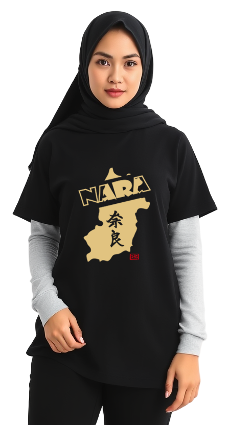 T-Shirt Nara Map Design Black
