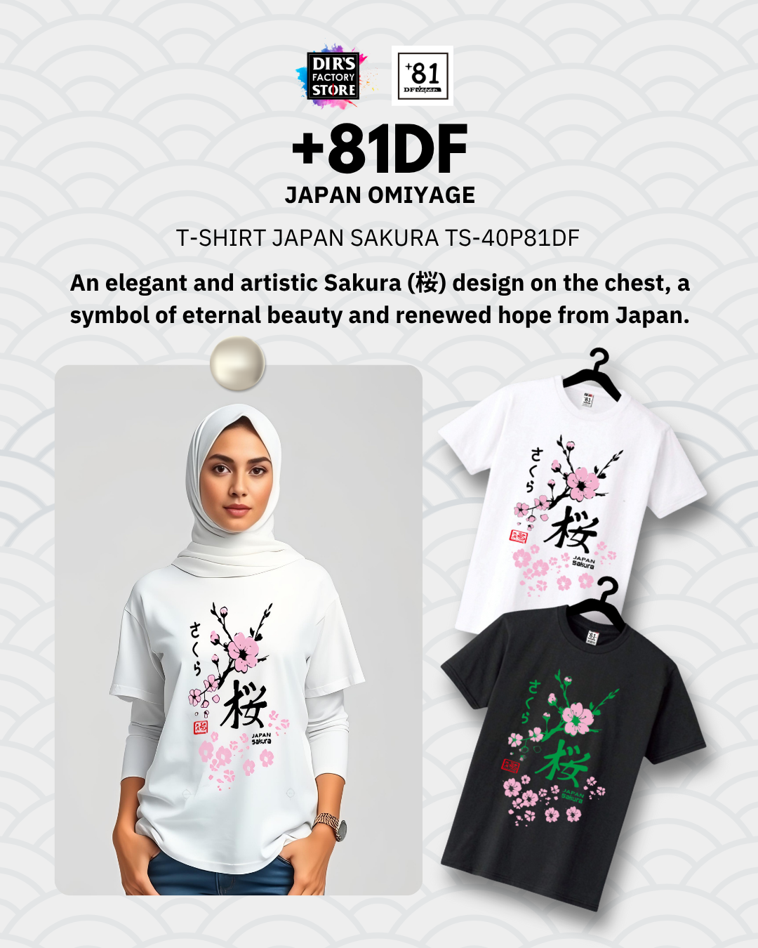 Áo thun Japan Sakura TS-40P81DF