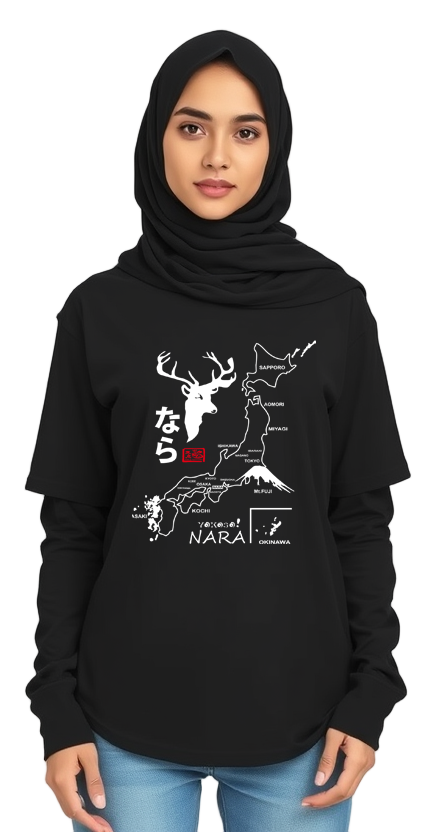 T-Shirt Yokoso Nara Design Black