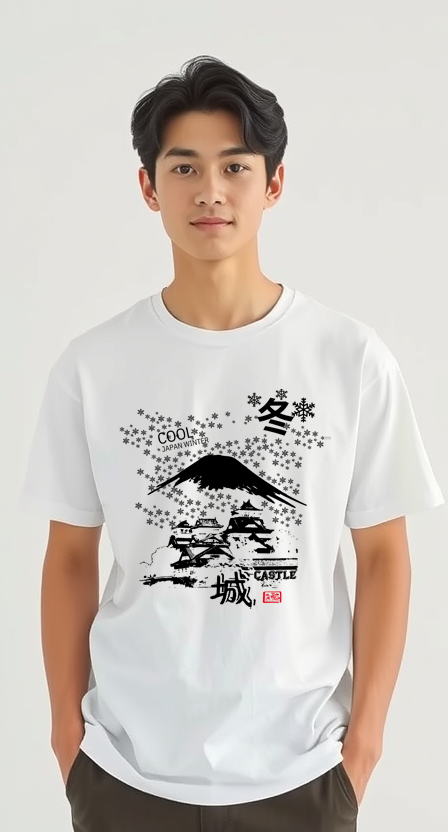 T-Shirt Cool Japan Winter Design White