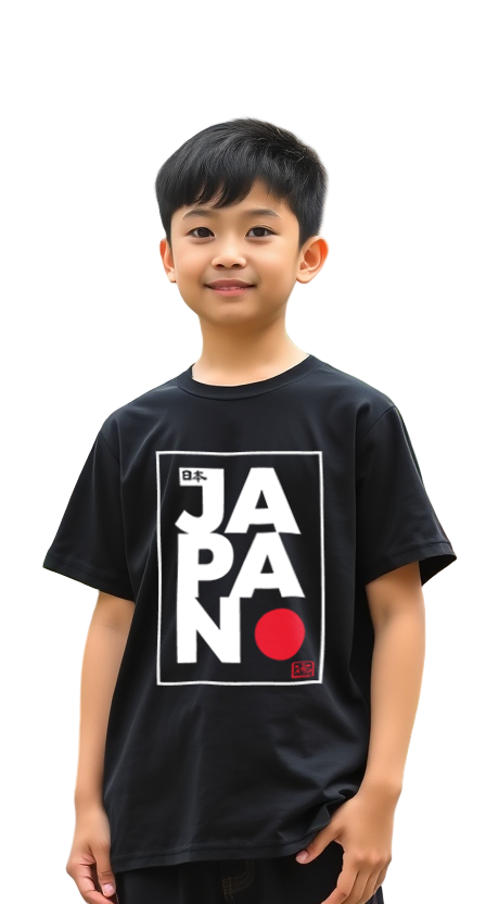 Kids T-Shirt Japan Kokki Design Black