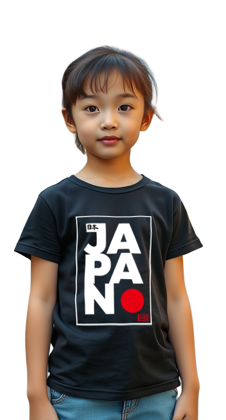 Kids T-Shirt Japan Kokki Design Black