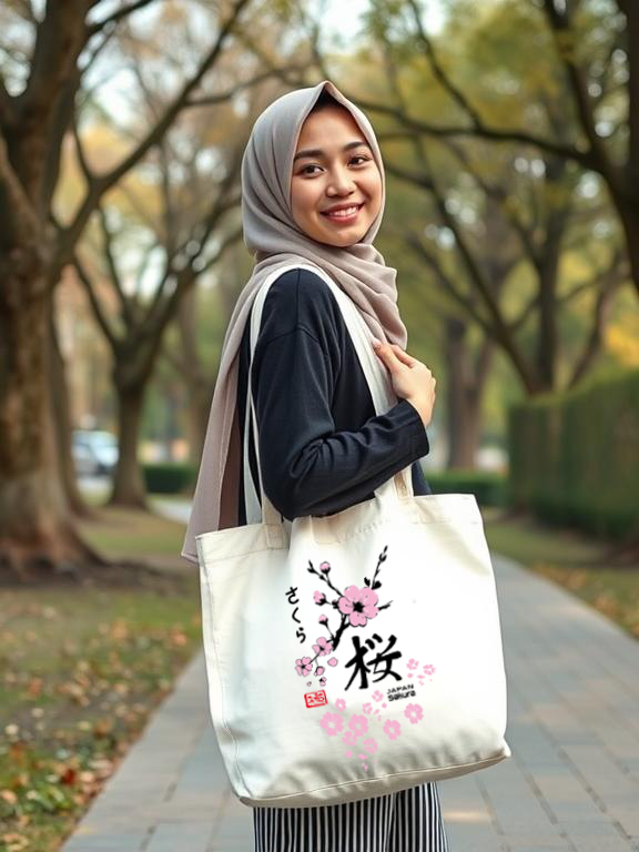 CB40-P81DF Japan Sakura Canvas Bag