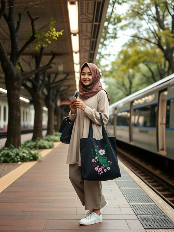 CB40-P81DF Japan Sakura Canvas Bag