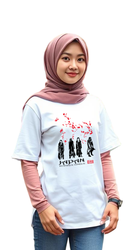 T-Shirt Japan Kakkoi Girls Design White