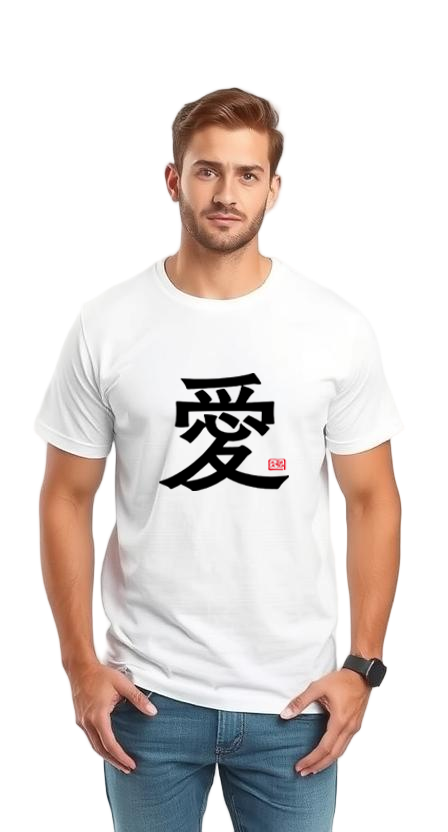 T-Shirt Kanji Ai Design White