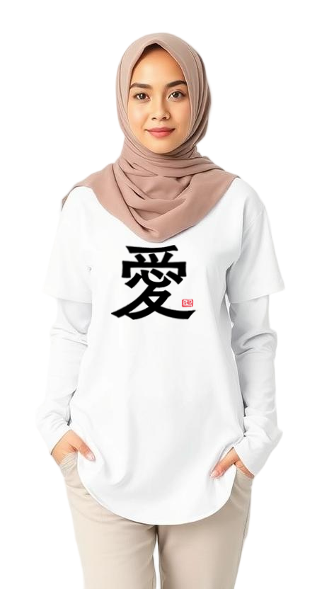 T-Shirt Kanji AI Design White