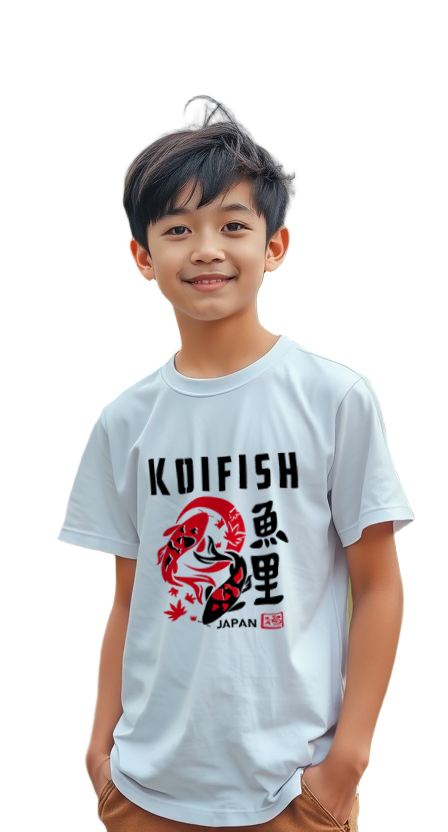 Kids T-Shirt KoiFish Design White