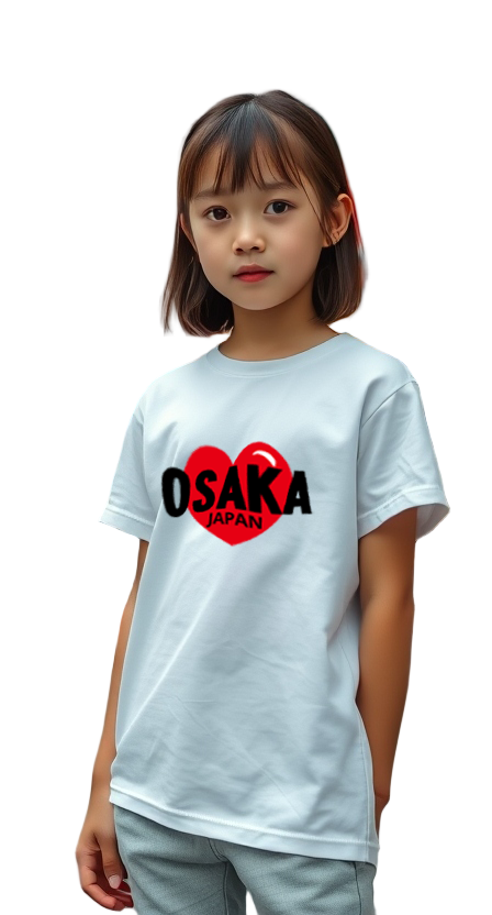 Kids T-Shirt Osaka Heart Design White
