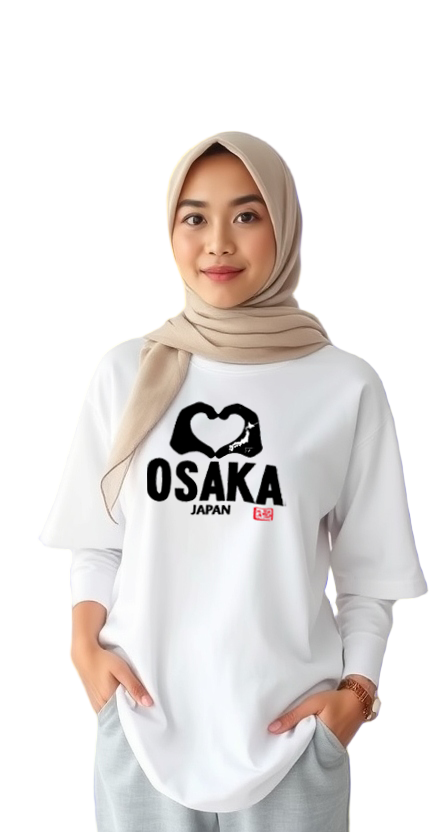 T-Shirt Osaka Finger Heart Design White