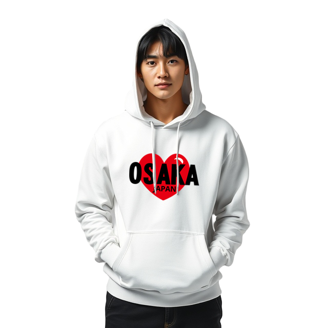 Hoodie Osaka Heart Design White