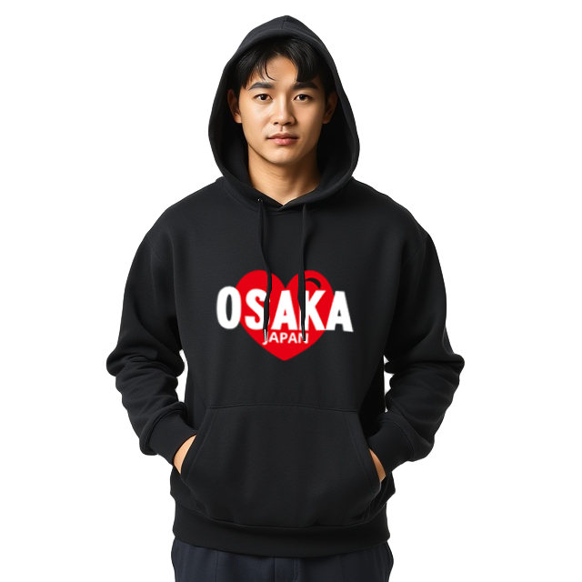 Hoodie Osaka Heart Design Black