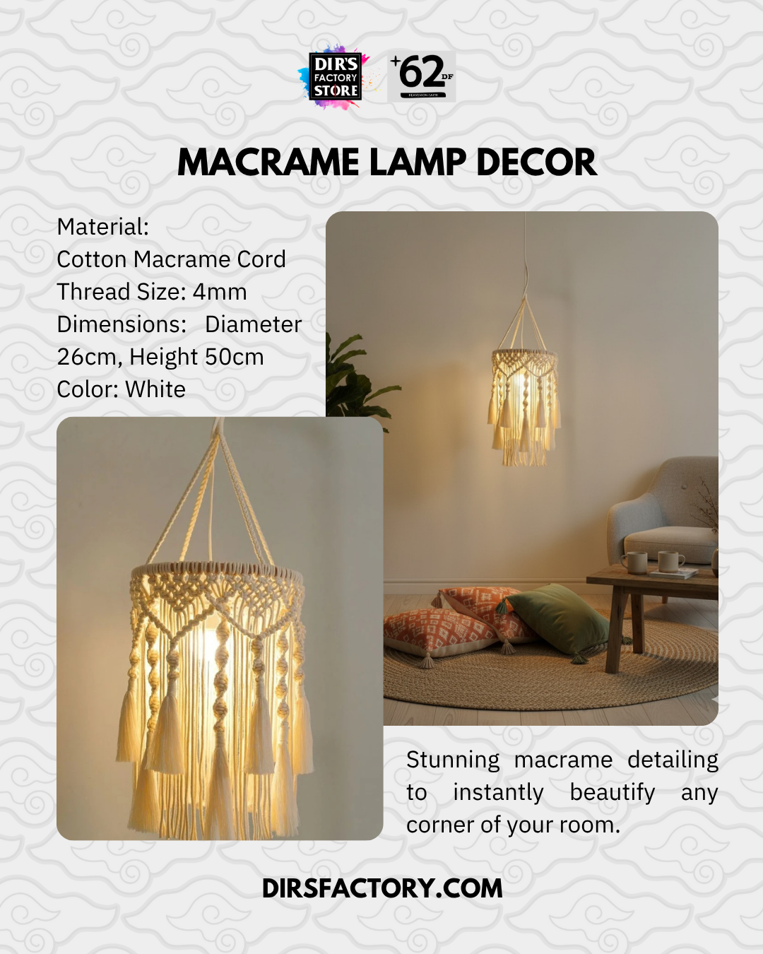 Macrame Lamp Decor