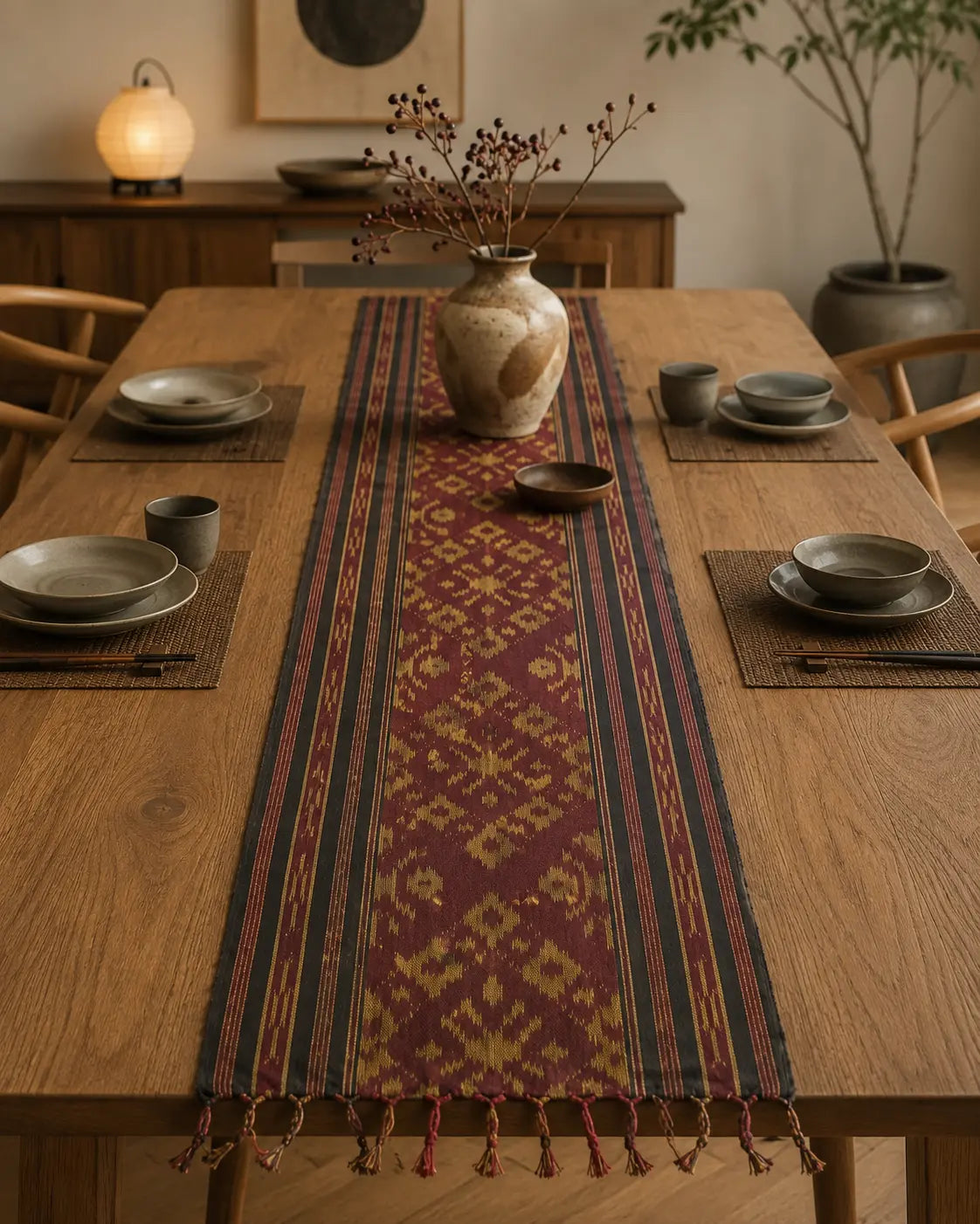Indonesian Handwoven Ikat Table Runner - TR-IK01