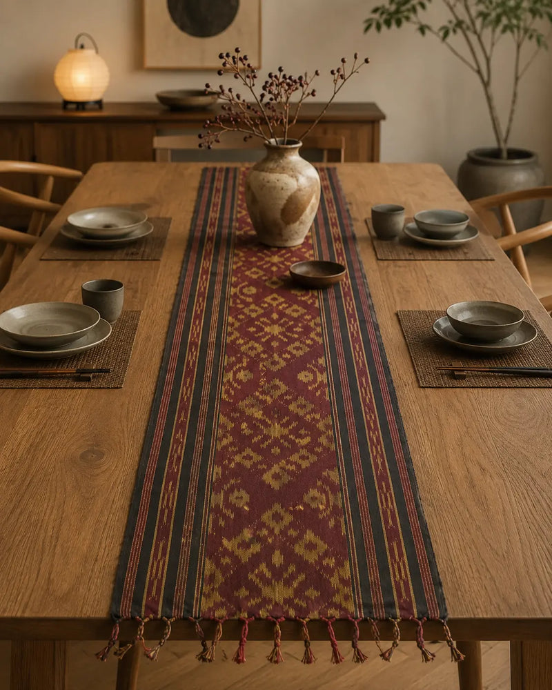 Indonesian Handwoven Ikat Table Runner - TR-IK01