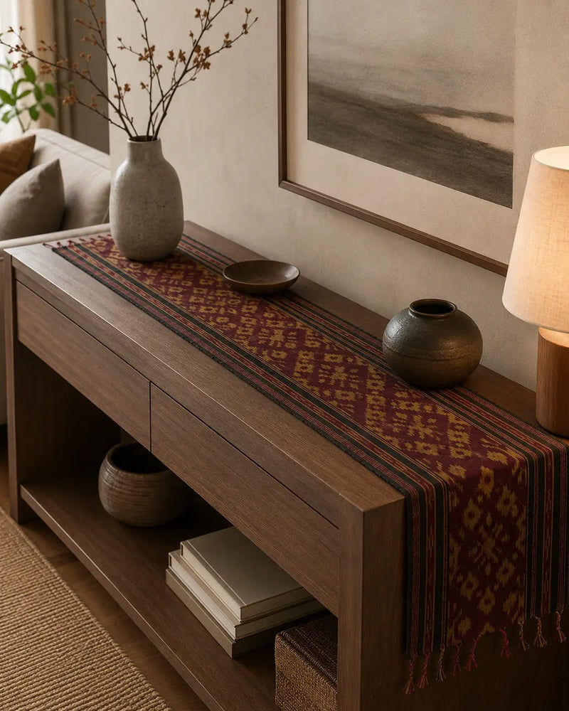 Indonesian Handwoven Ikat Table Runner - TR-IK01