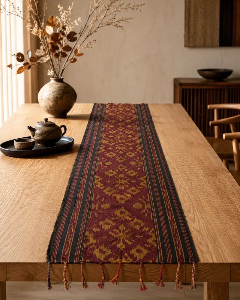 Indonesian Handwoven Ikat Table Runner - TR-IK01