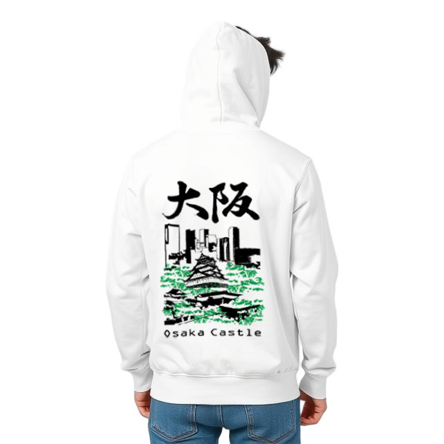 Hoodie Osaka Castle Design White