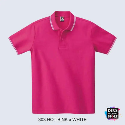 Polo Ts-00191-Blpdf 303.Hot Pink X White Shirts & Tops