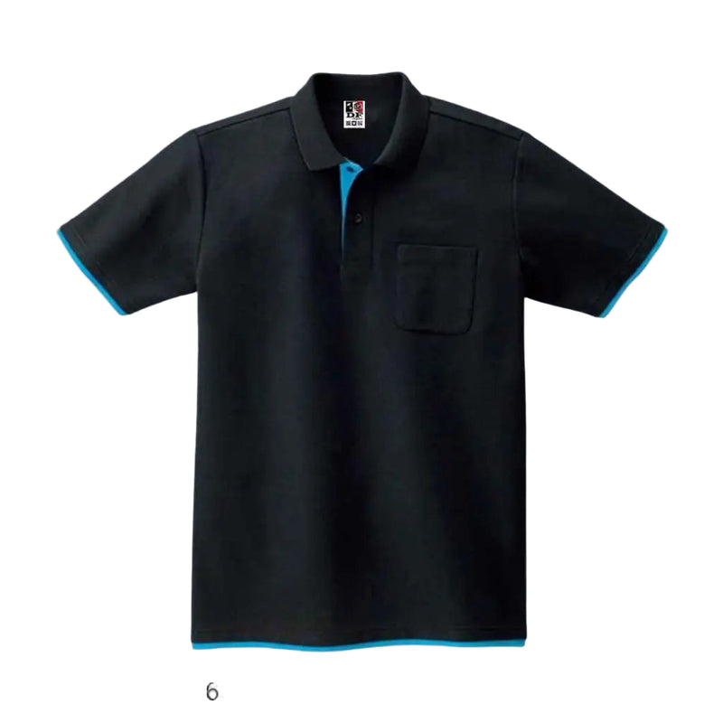 Polo Ts- 00195-Bypdf 650.Black X Turquoise Shirts & Tops