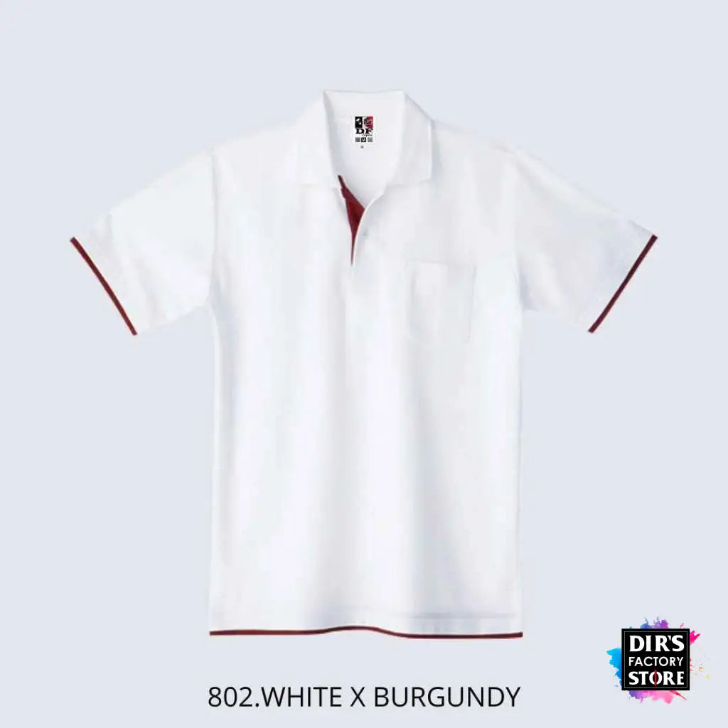 Polo Ts- 00195-Bypdf 802.White X Burgundy Shirts & Tops