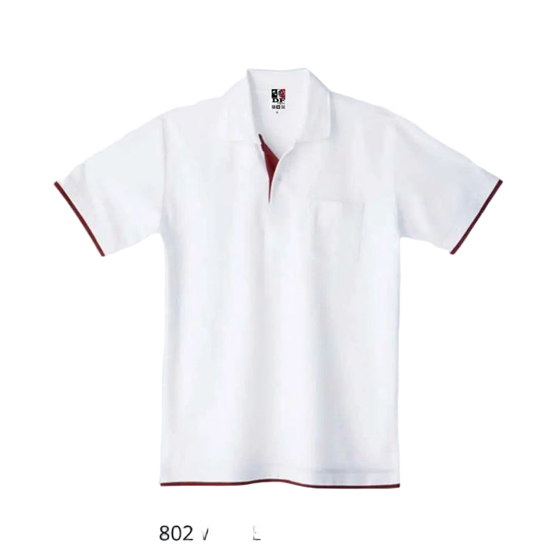 Polo Ts- 00195-Bypdf 802.White X Burgundy Shirts & Tops