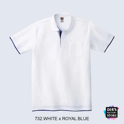 Polo Ts- 00195-Bypdf 732.White X Royal Blue Shirts & Tops