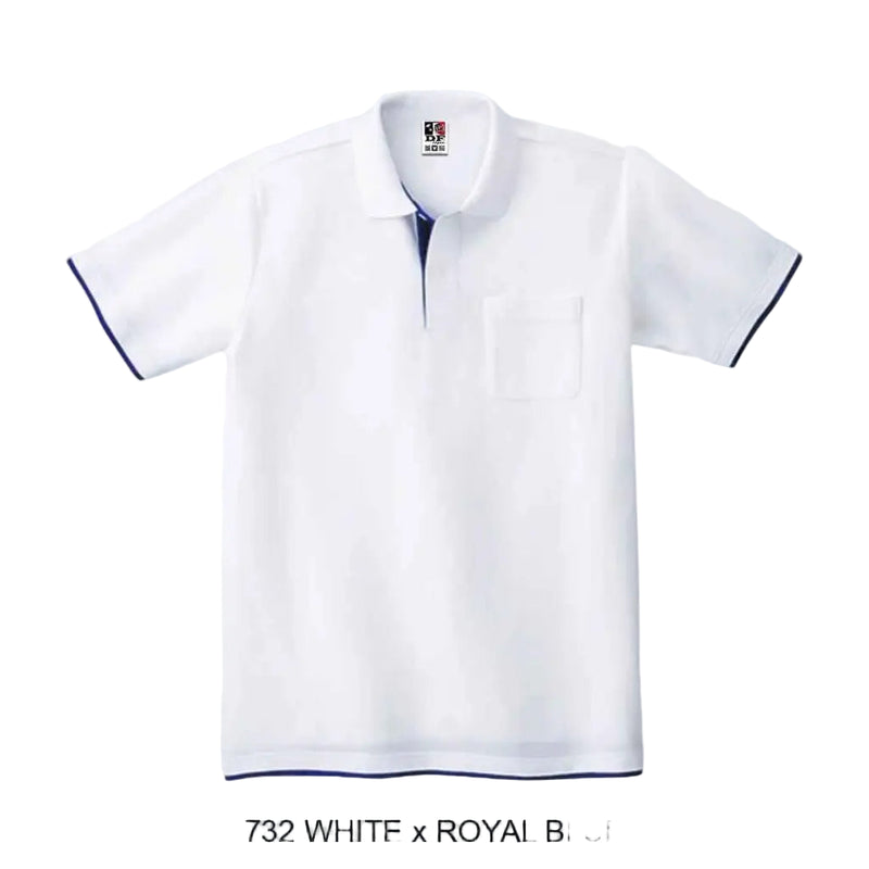 Polo Ts- 00195-Bypdf 732.White X Royal Blue Shirts & Tops