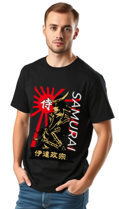 T-Shirt Samurai Design Black