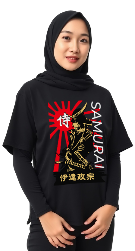 T-Shirt Samurai Design Black
