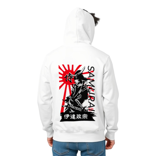 Hoodie Samurai Design White