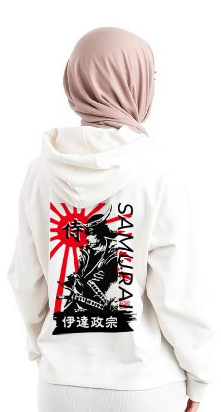 Hoodie Samurai Design White