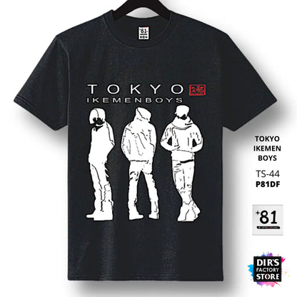 Ts-44P81Df Tokyo Ikemen Boys Basic 4.0Oz / Black X Silver S Shirts & Tops