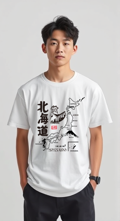 T-Shirt Yokoso Hokkaido Design White