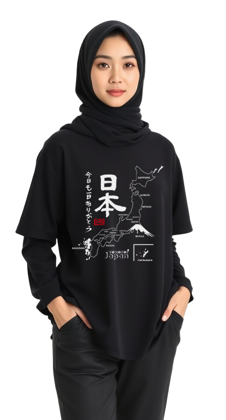 T-Shirt Yokoso Japan Design Black